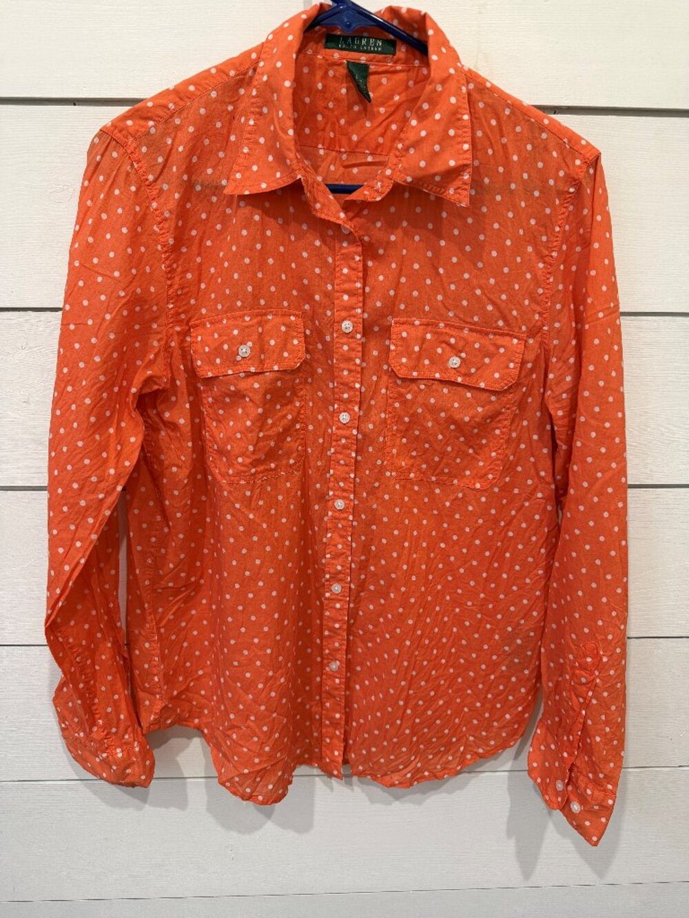 Blouse à pois pêche